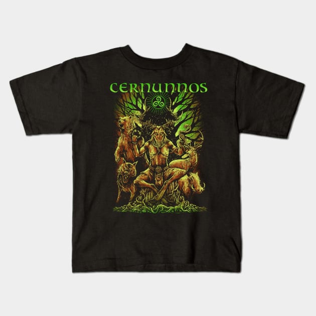 Cernunnos Celtic Pagan Mythology God Irish Scottish Wicca Kids T-Shirt by Blue Pagan